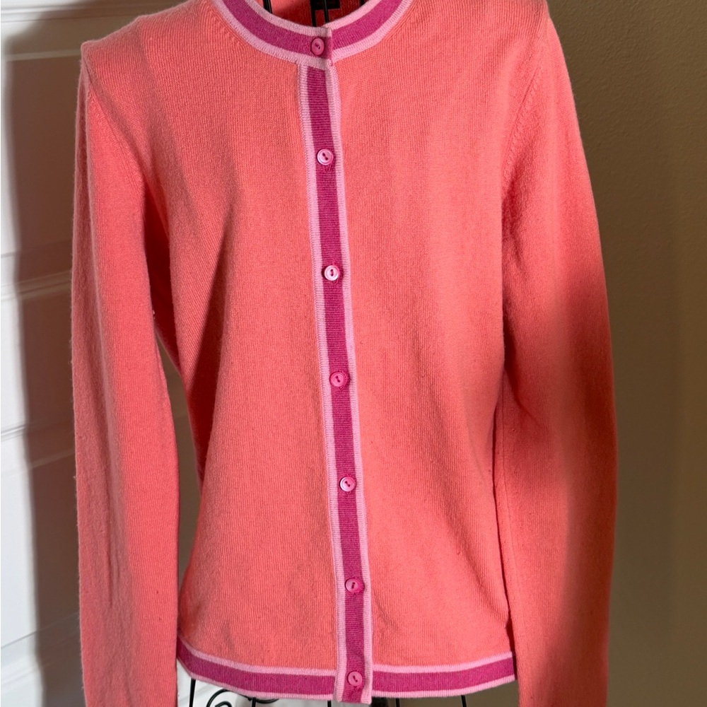 SOLDSaks Fifth Avenue Vintage Cashmere Coral Pink Cardigan